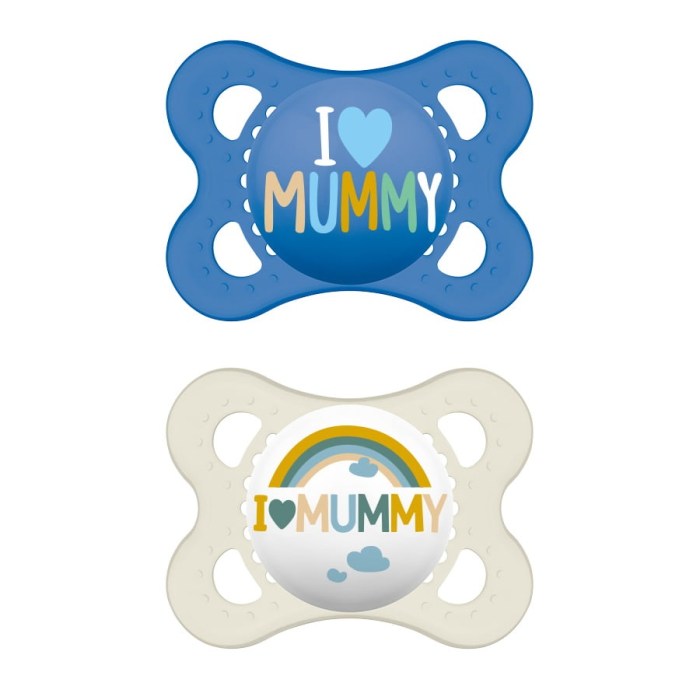 MAM-I-Love-Mummy-Πιπίλα-με-Θηλή-Σιλικόνης-2-6m-Boy-2τμχ-Mamaspharmacy-1